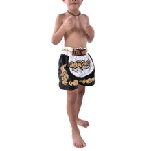 Lyhyet Enfant Muay Thai - Perinteinen - Valkoinen Väri - Koko 7-10 vuotta - 100 % Silkkipolyesteri