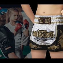 Korte Enfant - Traditioneel THAI - Kickboxing - Witte Kleur - Maat 10-12 jaar