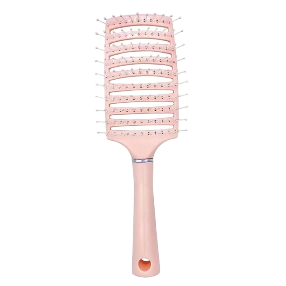Pink Hair Detangling Brush For Curly Hair, Hollow Comb Paddle Brush, Wet Hair Brush, For Salon, Home And Travel