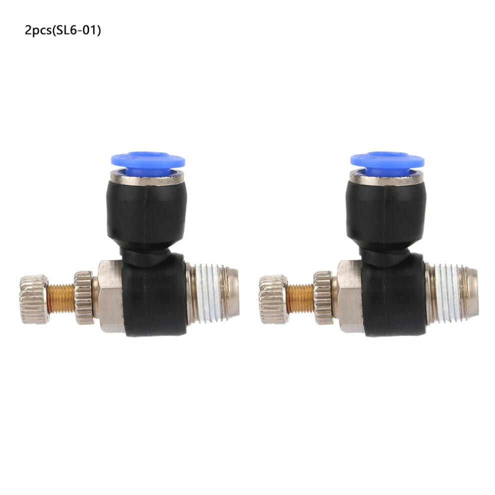 2pcs Tube Air Flow Speed Controller Pipe Pneumatic