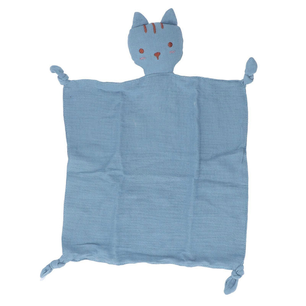 Animal Snuggler Lovey Blanket Cartoon Cat Doll Security Comforter For Gender Neutral Kids Babies Dark/Blue