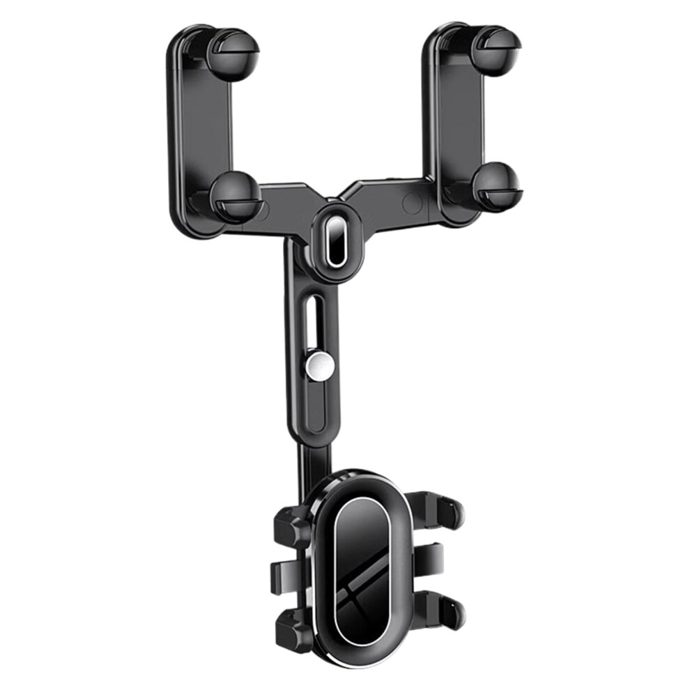 Rear View Mirror Phone Holder 360 Degree Rotatable Retractable Car Mount Anti Shake For Navigation And Video Viewing 9084446924510
