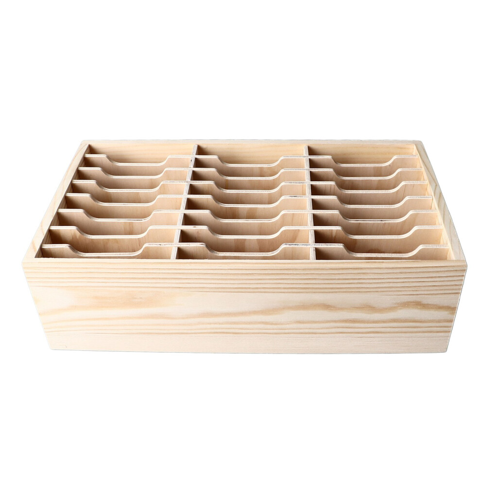 24 Grid Wooden Organizer For Office Supplies & Phone Management 4621349662580