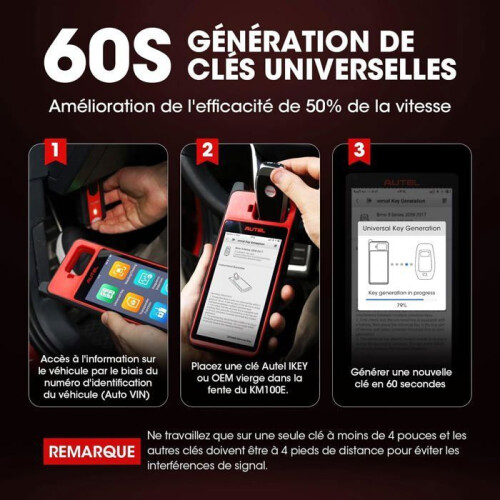 Autel Autel MaxiIM KM100E Outil Programmation Clé Antidémarrage Clé Voiture Puce Lecture/Écriture/Clone Simulation Transpondeur 1
