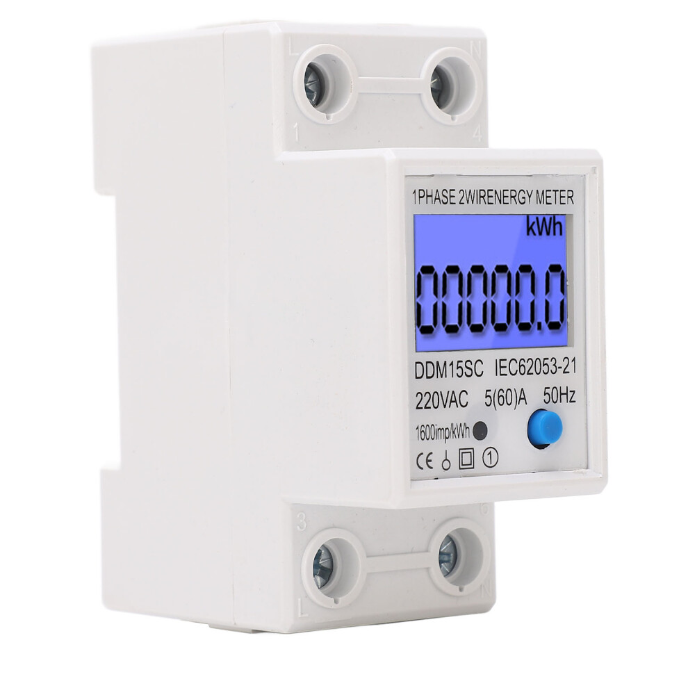 Digital Energy Meter Single Phase 2P 5A 220Vac Power Monitoring Device 8441349662856