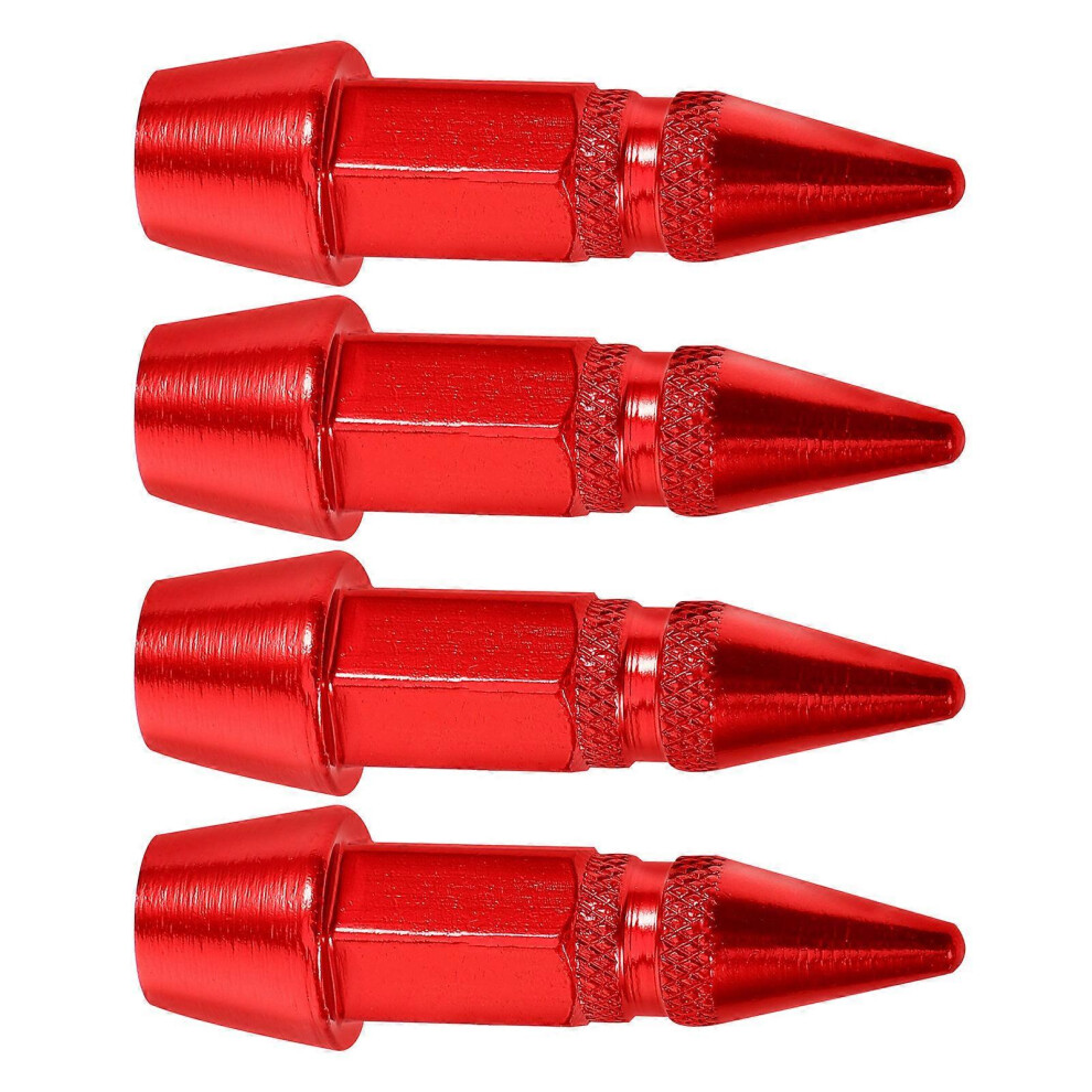 Spiked Valve Stem Caps 4Pcs Stainless Steel Tire Valve Caps For Car Wheel Decoration Red 6935159153380