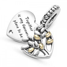 Brand Two Tone Family Tree Heart Dangle Charm 799161C00