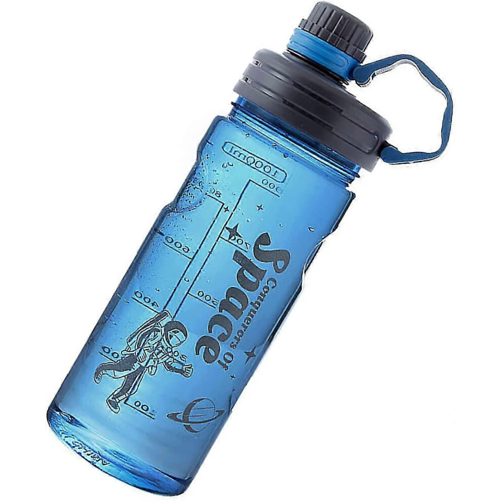 1.5L Water Bottle With Filter And Graduations, Leak-Proof, Portable, Tritan, Bpa-Free, 1500Ml Blue