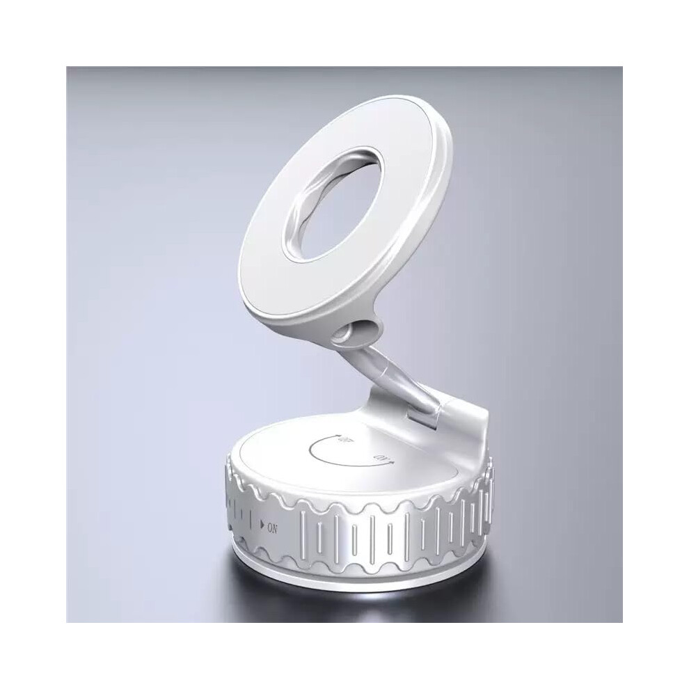 Universal Vacuum Suction Magnetic Car Phone Holder Foldable 360-Degree Rotating Mount Gym Shower Dashboard White 9084446924862