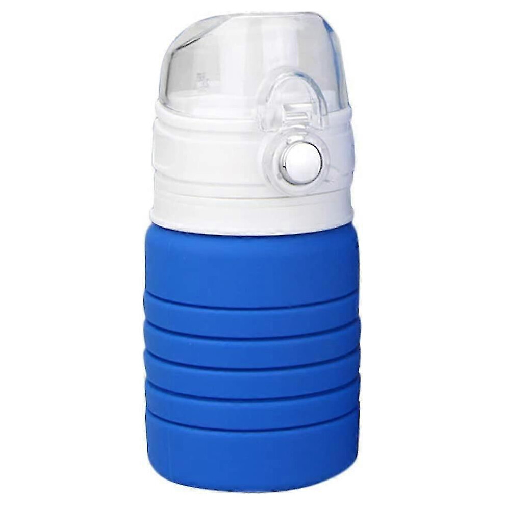 Collapsible and Portable Silicone Travel Water Bottle, Expandable and Telescopic, with Leak-Proof Lid