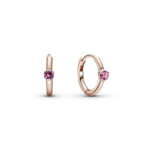 Brand Pink Solitaire Huggie Hoop Earrings 289304C03