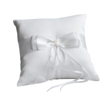 Handmade Pearls Cushion White Rings Bearer Pillow For Flower Girls, White Pearl Ring Bearer Pillow, Flower Girl Ring Pillow