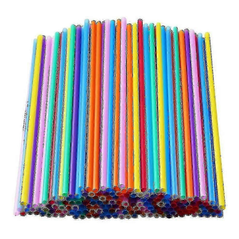 （300pcs） 100-1000pcs Colorful Long Plastic Disposable Straws