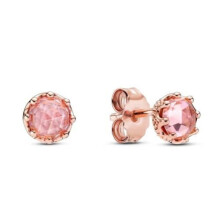 Brand Rose Pink Sparkling Crown Stud Earrings 288311C01