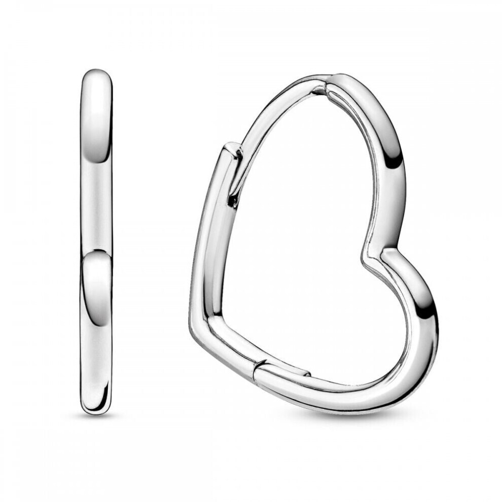 Brand Asymmetrical Heart Hoop Earrings 298307C00