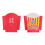 100 papierchips-box, einweg frittenhalter mit sternmuster 1