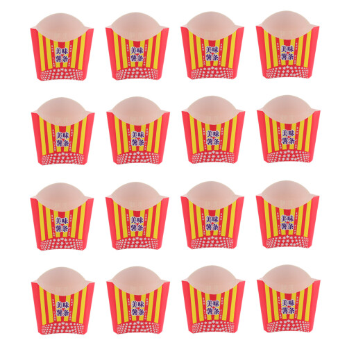 100 papierchips-box, einweg frittenhalter mit sternmuster 2