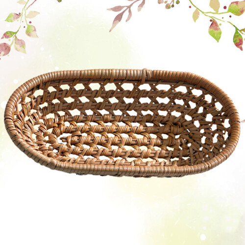 Small Rattan Basket Brown Bathroom Use 1pack 2
