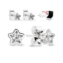 Genuine Brand Sterling Silver Stars Stud Earrings AlE With Gift Box