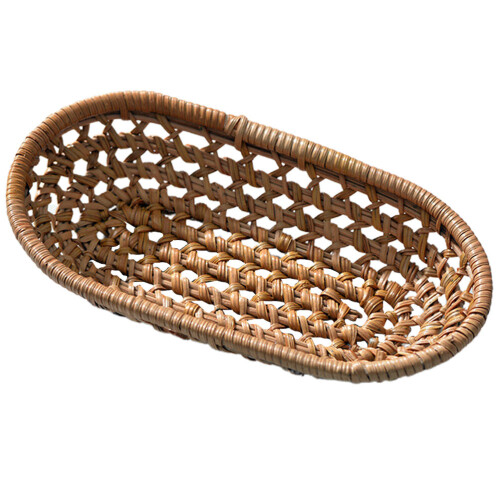 Small Rattan Basket Brown Bathroom Use 1pack