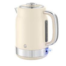 Swan Retro Cordless Electric Kettle 1.7L Cream Fast Boil 360 Base Boil Dry Safe