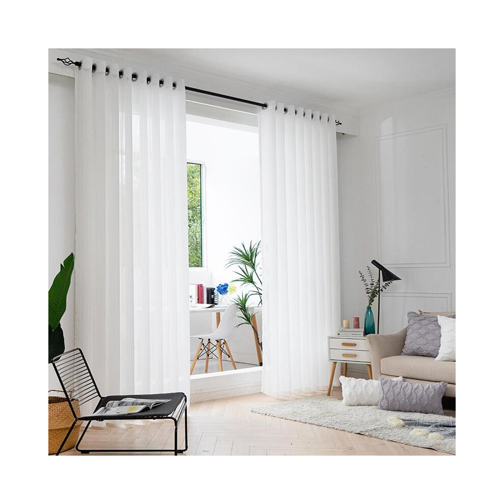 (White, 52inch*95inch) Blackout Curtains- Premium Polyester Thermal Insulated Energy Saving Noise Reducing Set of 2 Rod Pocket Panels Block Sunlight 9-image-OPC-PKGXYG9-NEW