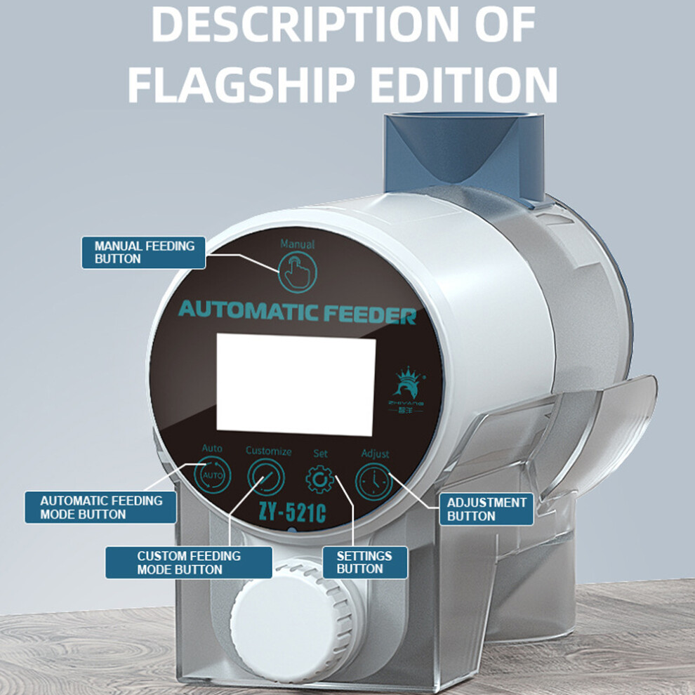 Automatic Fish Feeder 220Ml, Adjustable Timer & Manual Support, Battery Powered 7611349666104