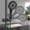 Black Shower Head for Shower Bar with Solid ABS and Matte Black Finish 5