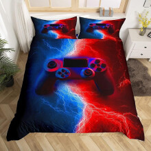 (180*210cm)Gamer Gaming Bettwäsche Sets Lightnings Gamepad Bettbezug Videospiele Tröster Abdeckung Für