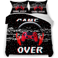 (Einzelbett) Gamer Bettbezug-Sets Gaming-Bettwäsche-Sets Videospiel-Spiel Bettdecke mit Kissenbezug