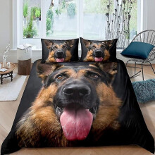 (220x260cm) Housse de couette Berger Allemand, parure de lit pour enfants, garçons et adultes, imprimé