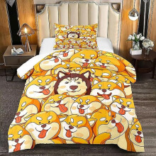 (140x210cm-b)Housse de couette pour chien, ensemble de literie enfant en microfibre, 1 housse de couette