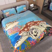 (140x210cm-E) Parure de lit 3 pièces (housse de couette Queen Size) : 1 housse de couette, 2 taies d’oreiller