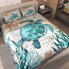 Parure de lit 3 pièces (housse de couette et 2 taies d'oreiller) pour lit Queen Size (140 x 210 cm)