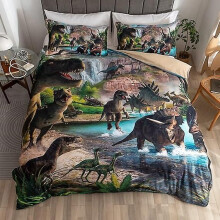 (225 x 225 cm) Dinosaurier-Bettwäsche-Sets 3D-Digitaldruck Dinosaurier-Bettbezug-Sets mit 1 Bettbezug