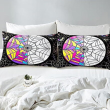 (225x225cm) Housse de couette chauve-souris Halloween, parure de lit gothique, housse de couette toile