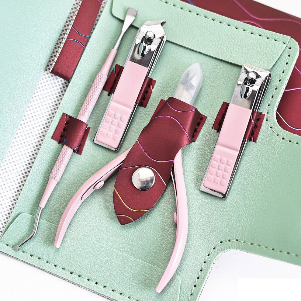 Pink Nail Clippers Set Cuticle Trimmer With Cuticle