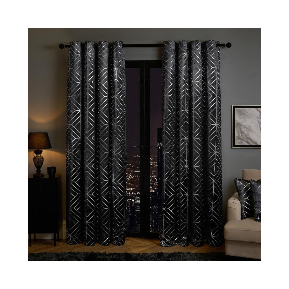 (Charcoal Grey, 66 x 54") Blackout Curtains- Premium Polyester Thermal Insulated Energy Saving Noise Reducing Set of 2 Rod Pocket Panels Block Sunligh-image-OPC-PKGYXPB-NEW