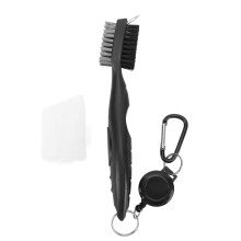 Golf Club Brush with Retractable Cord Dual Sided
