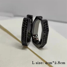 (L4) S Original Hoop Earrings New Trendy Black Crystal Male Geometry Necklace Charm Fine Jewelry Sets for Women Luxury Party Jewelry