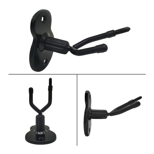 Wall Mount Violin & Viola Hanger Pack with Bow Hook, Iron Base 1