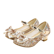 1 paar kinder absatzschuhe gold mit glitzerpailletten 32