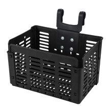Front Bicycle Basket Black Foldable Handlebar Mount Pet Transport Basket Portable Bike Carrier Accessory
