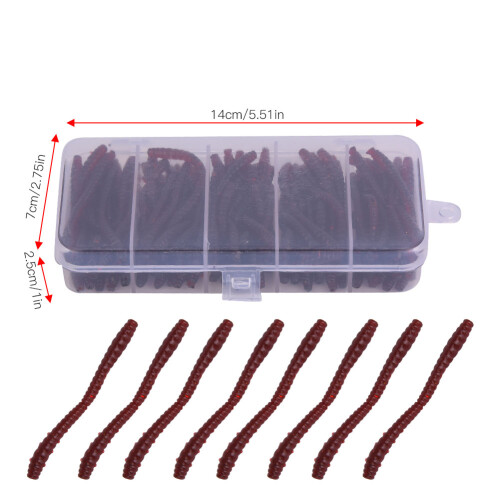 Weiche Silikone Würmer 6cm 100 Stück Regenwurm Köder Angelausrüstung Set