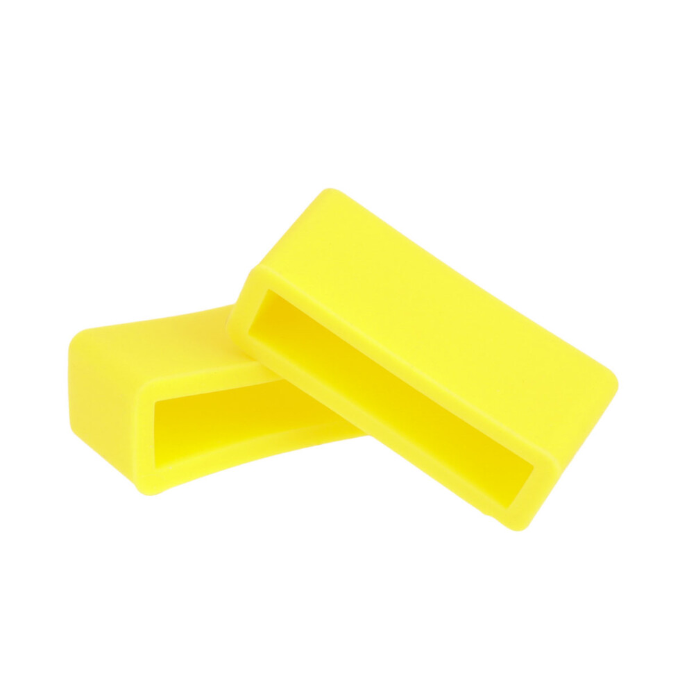 2Pcs Watch Band Loops Silicone Rings For Secure Strap Holders Yellow 3204120301079