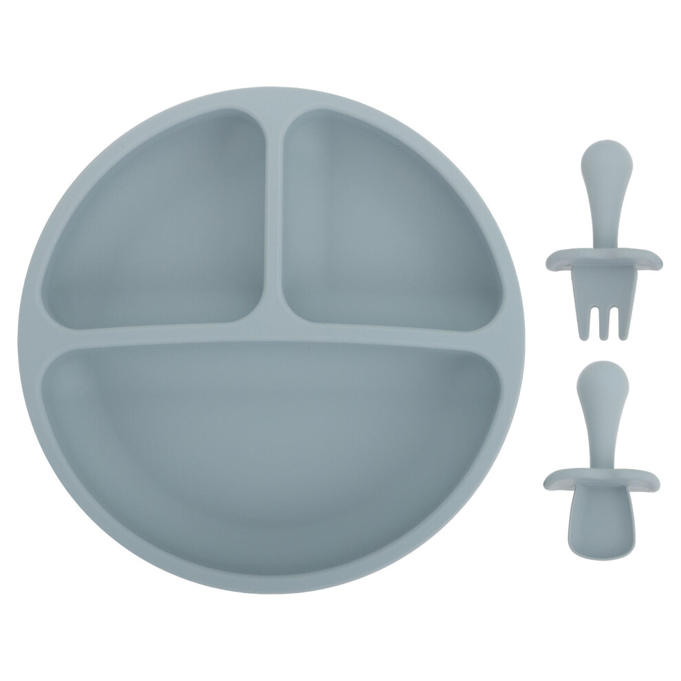 2 Sets Silicone Divided Dish With Fork Spoon Artibetter