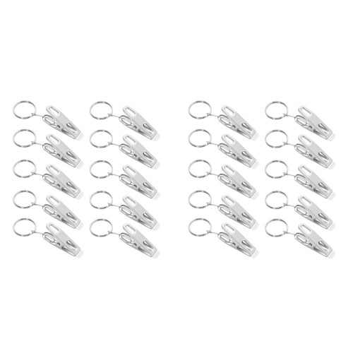 20 Pcs Curtain Clips with Rings Rustproof Drapery 1