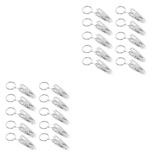 20 Pcs Curtain Clips with Rings Rustproof Drapery 2
