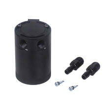 Baffled Aluminum 2-Port Oil Catch Can Tank Air Oil