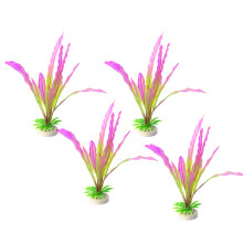 4Pcs Fishtanks Landscape Artificial Plant Decorations for-Red